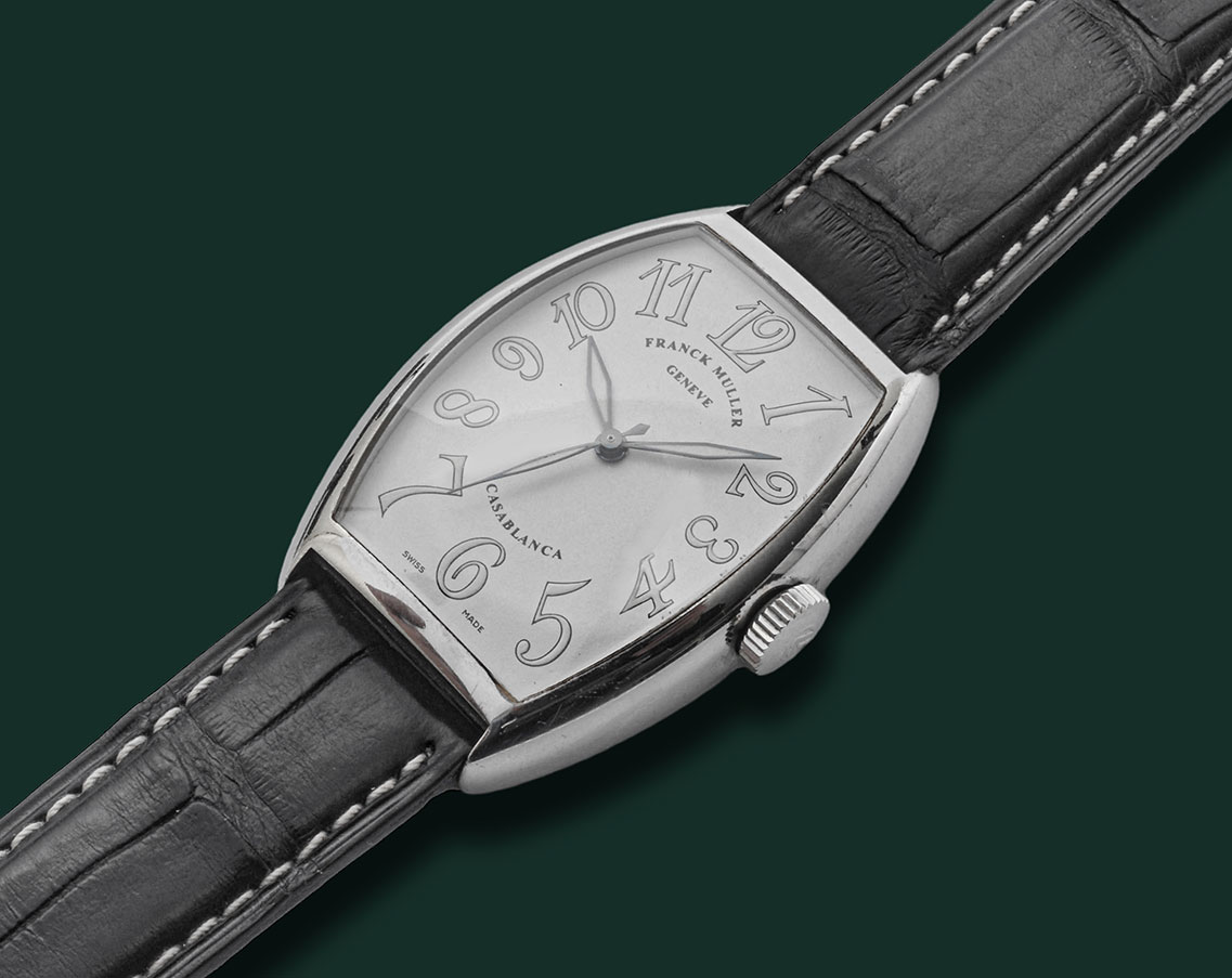 FS: Franck Muller Cintrée Curvex Large Date Silver Guilloche dial